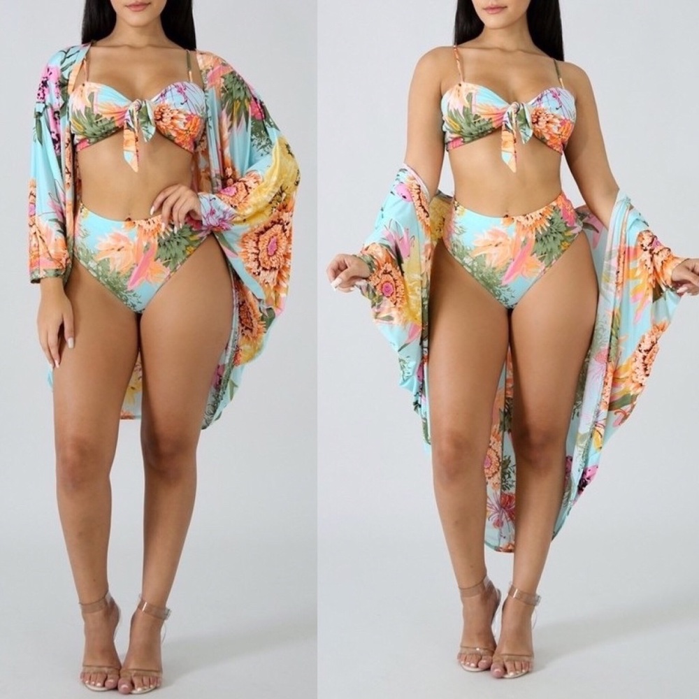 Tropical High Waisted Bikini